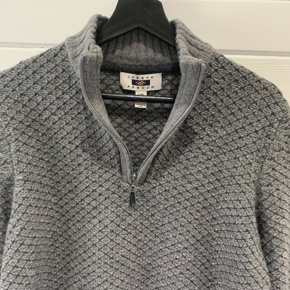 Joseph Abboud 1/4 zip Wool Knit Swearer gray Men's Size Large - Picture 3 of 8